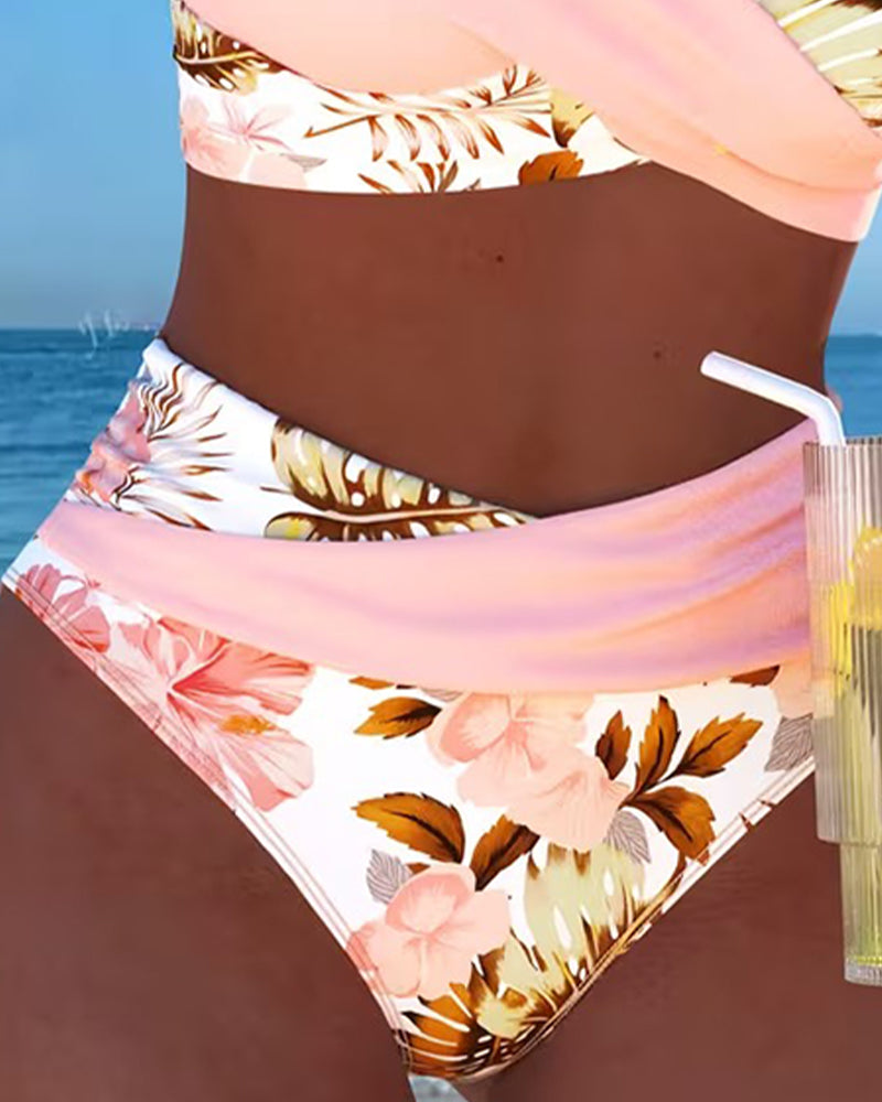 Jolina - Biquíni Transpassado Floral de Cintura Alta