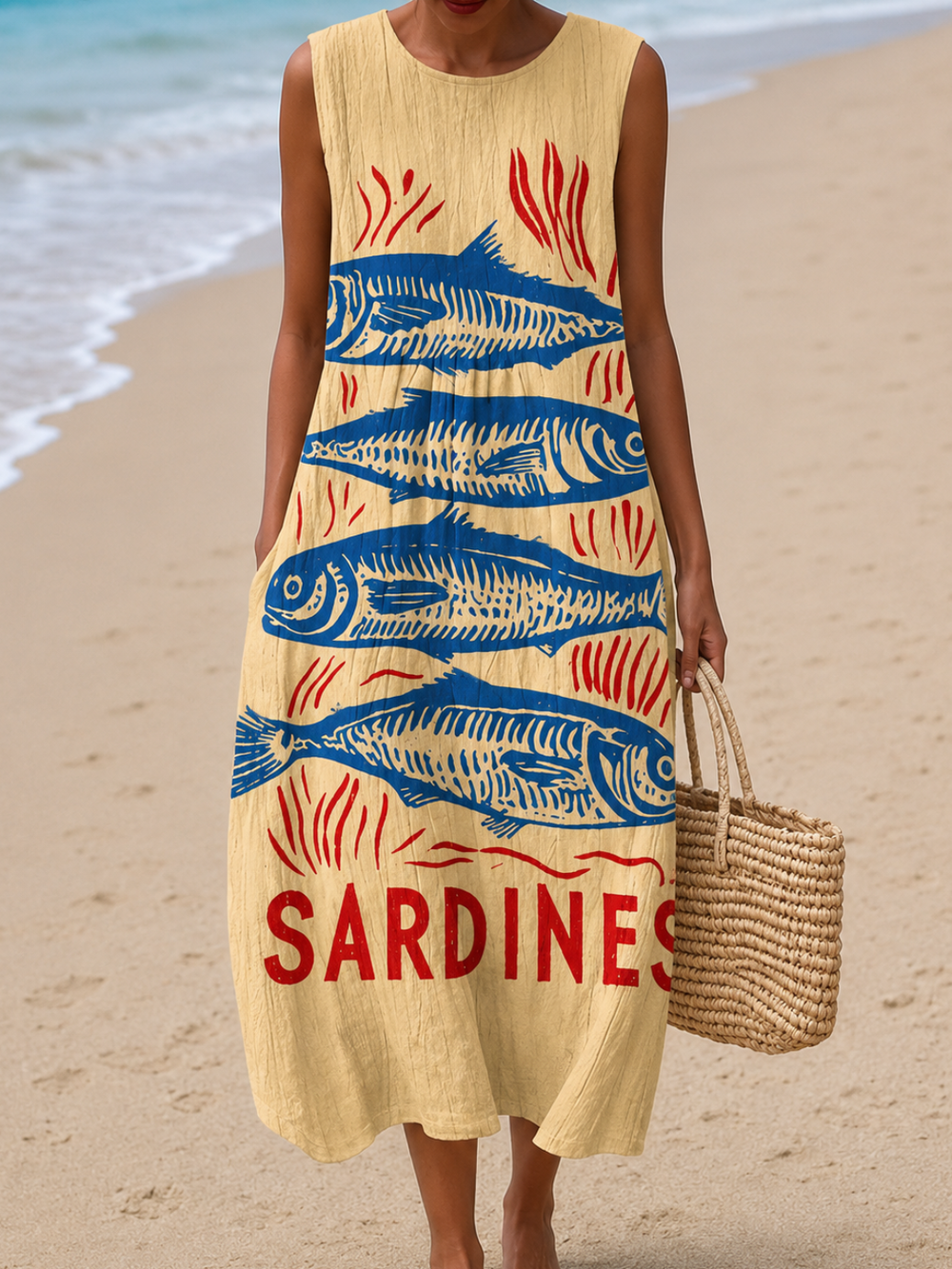 Katherine - Vestido Midi Soltinho Sem Mangas