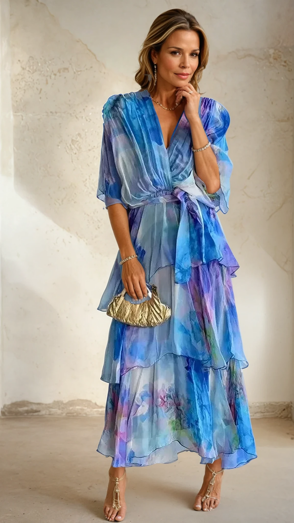 Flávia - Vestido Floral em Camadas