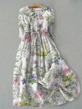Sadie - Vestido Chemise Estampa Botânica com Faixa na Cintura