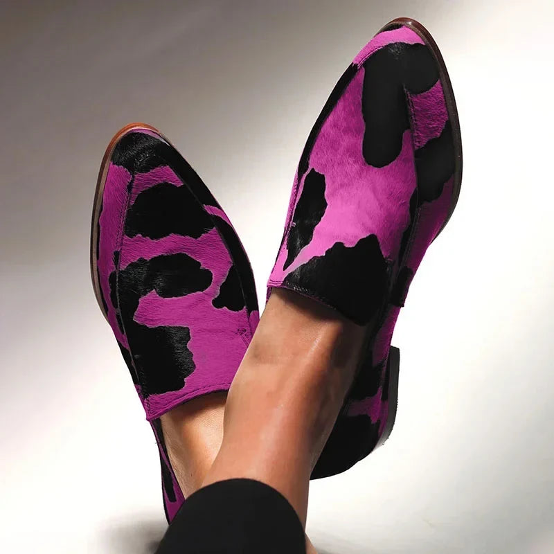 Ivy - Sapato Slip-On de Gáspea Alta com Estampa Animal