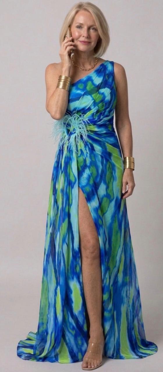 Ester - Vestido Drapeado Vibrante