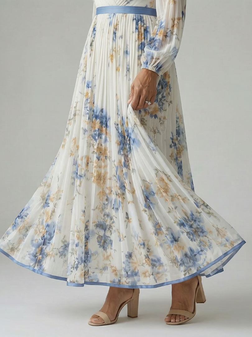 Rielle - Vestido Midi Envelope Plissado
