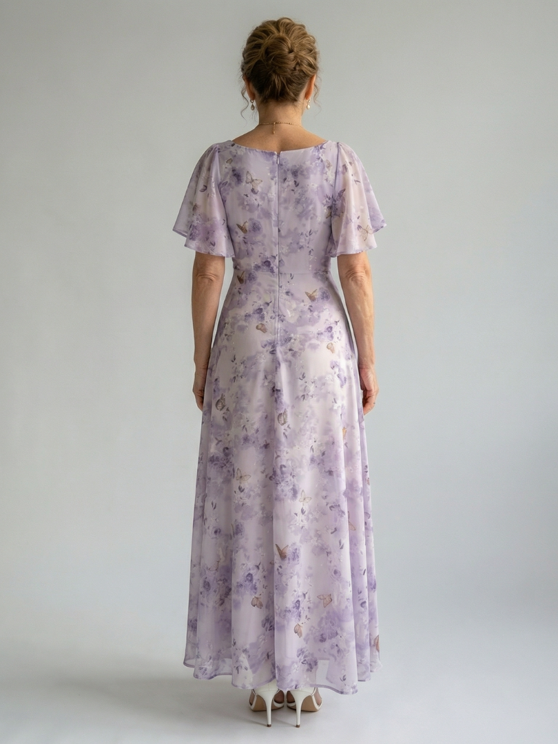 Vaelis - Vestido Midi com Manga Borboleta