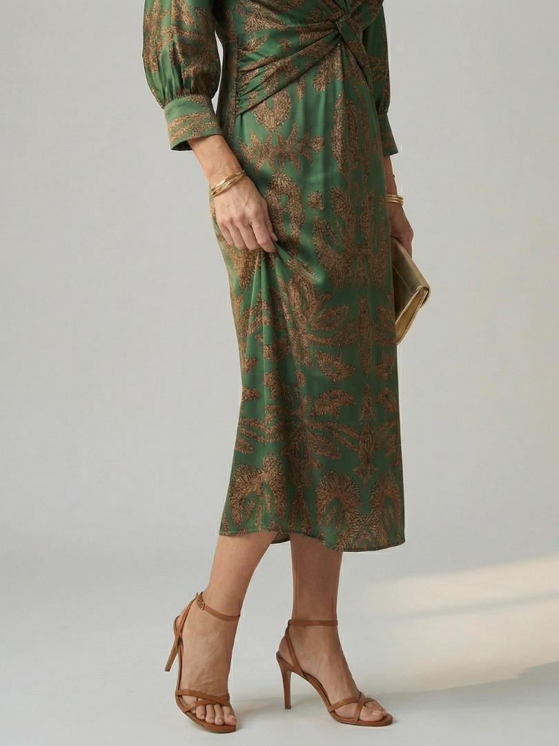 Lune - Vestido Midi Envelope Natural