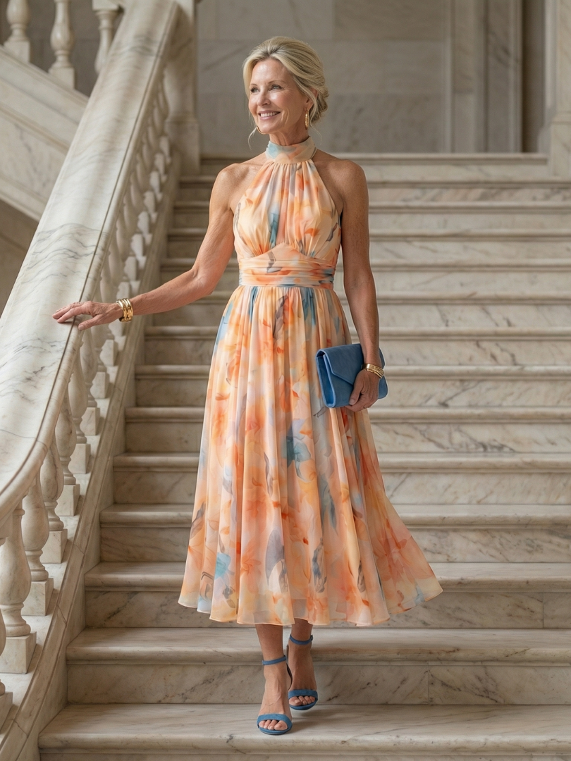 Alessandra - Vestido Midi Frente Única Suave