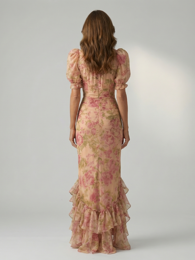 Vianne - Vestido Longo com Gola Alta