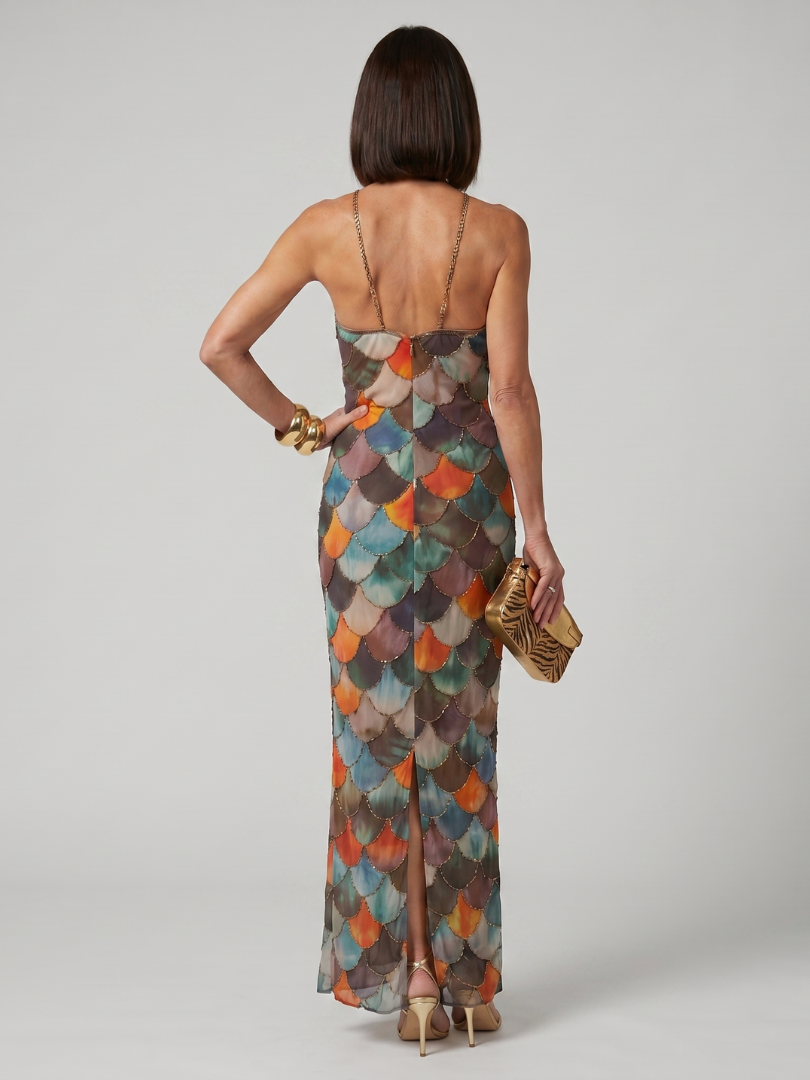 Larkin - Vestido Longo Ajustado Multicolorido