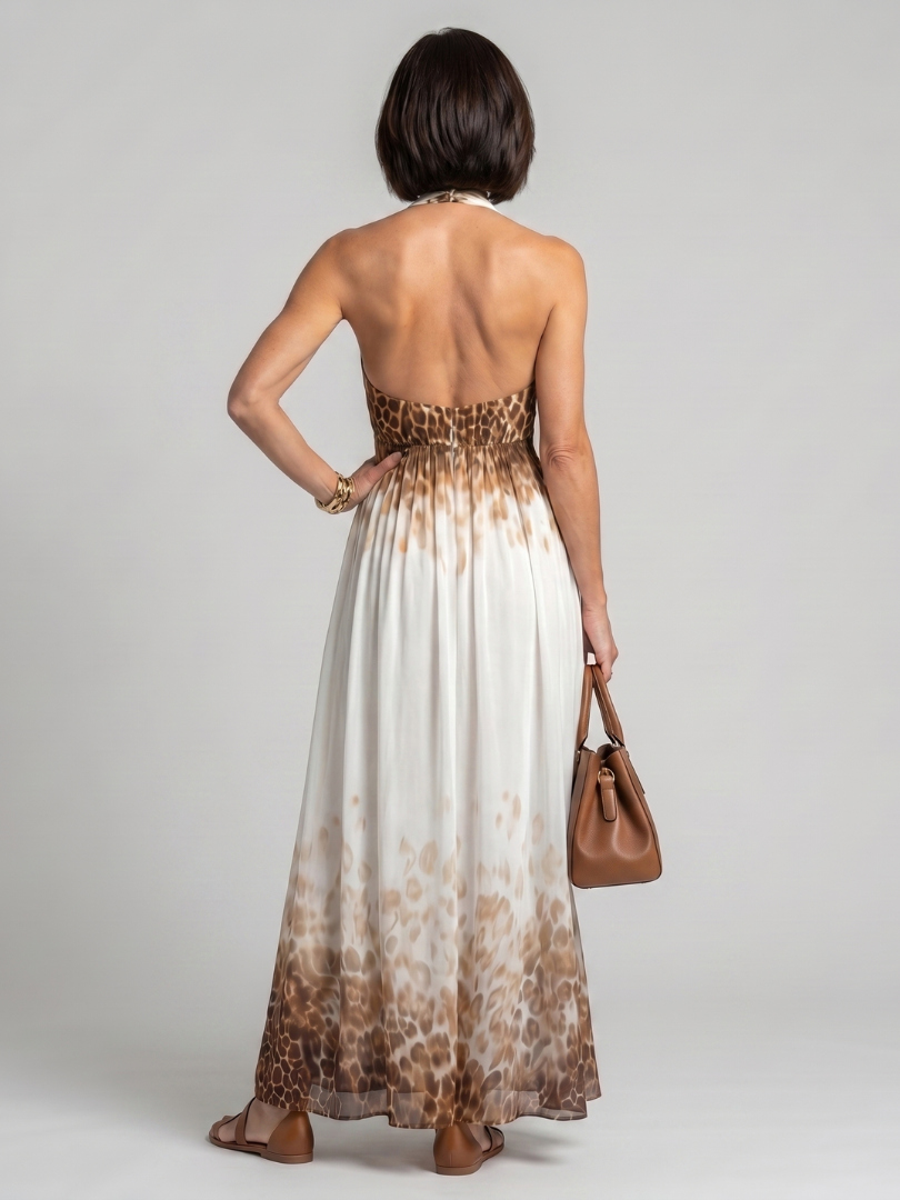 Orlune - Vestido Midi Plissado Branco