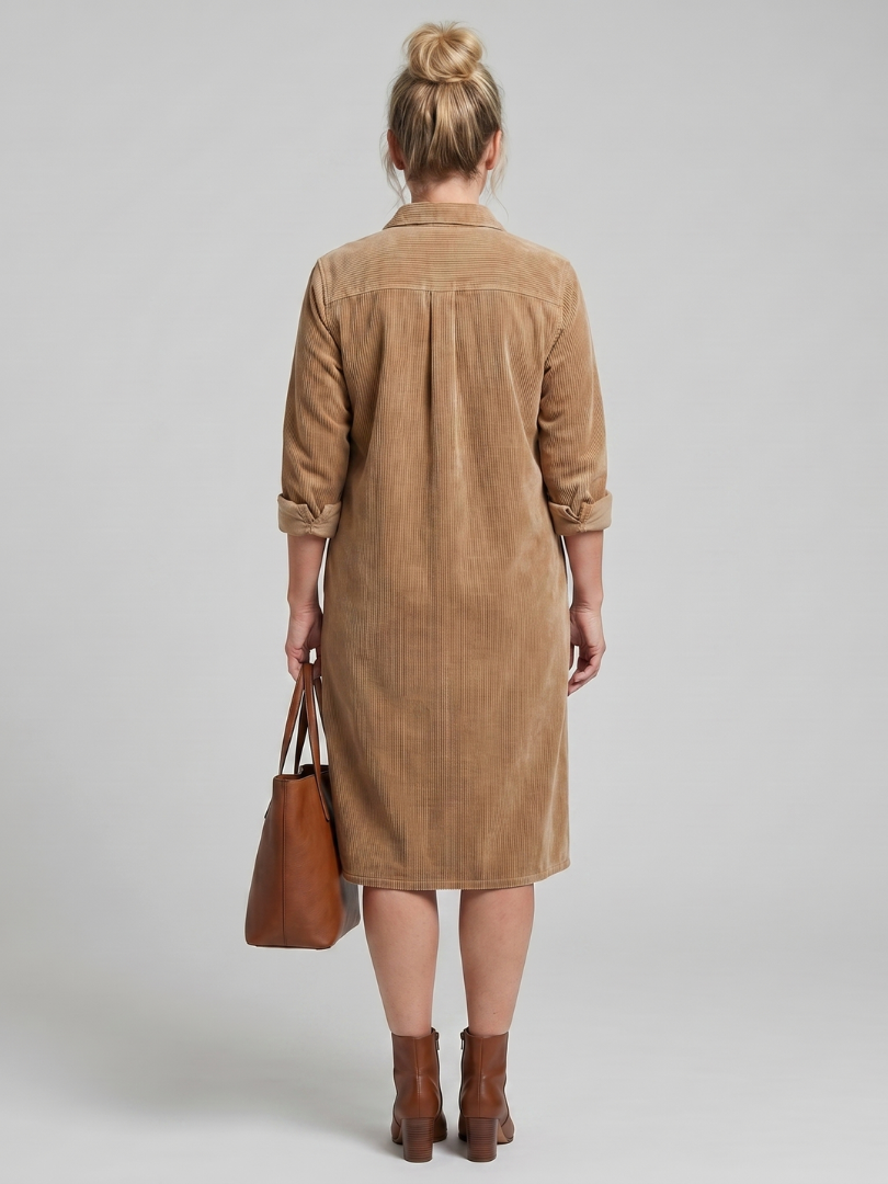 Pema - Vestido Midi de Manga Longa com Bolsos