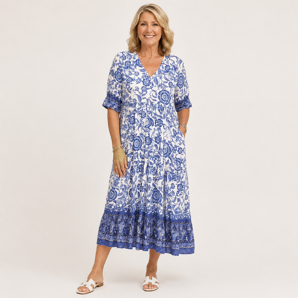 Keisha - Vestido Floral com Decote V