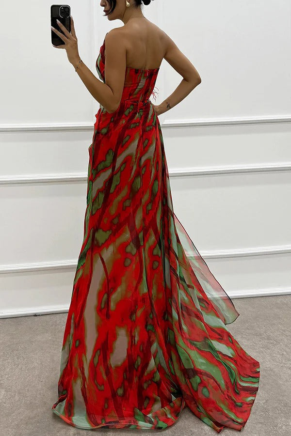 Ester - Vestido Drapeado Vibrante