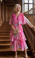 Flávia - Vestido Floral em Camadas