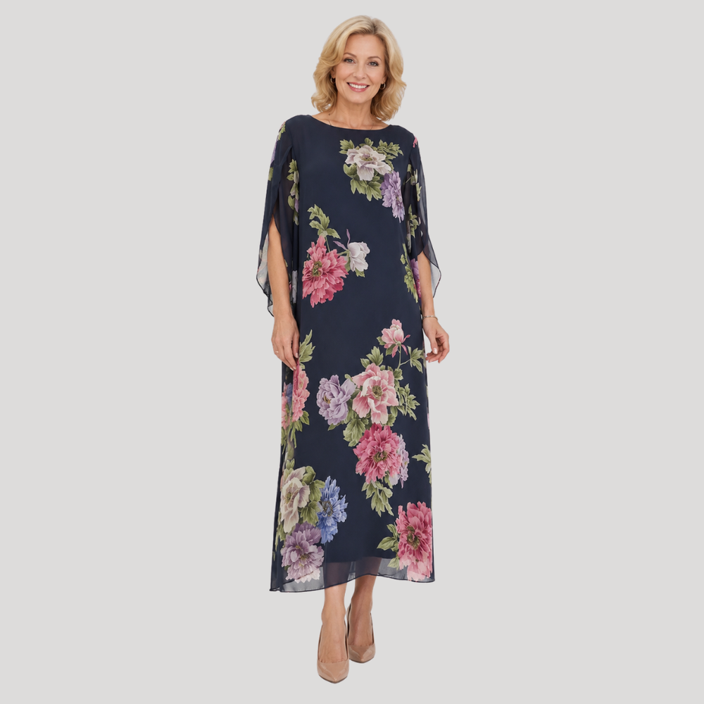 Elowen - Vestido Longo Floral Noturno