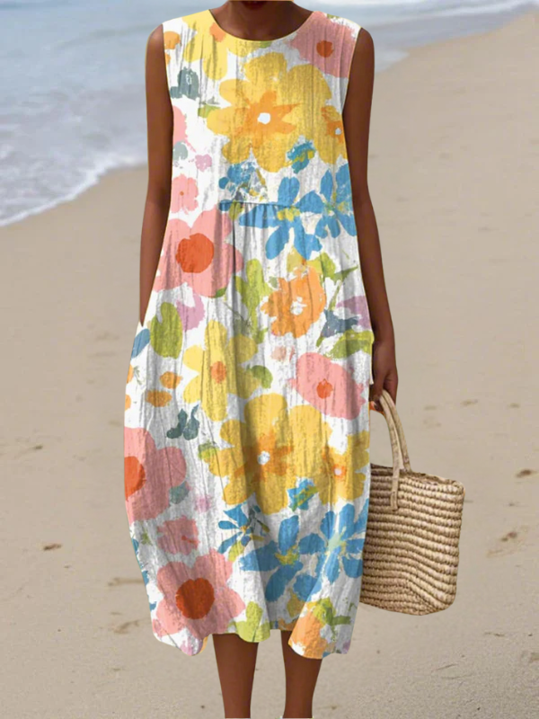 Ella - Vestido Midi Floral Pastel
