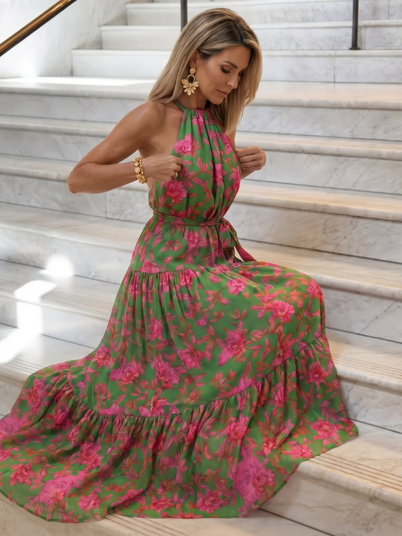 Rowen - Vestido Midi Frente Única Drapeado