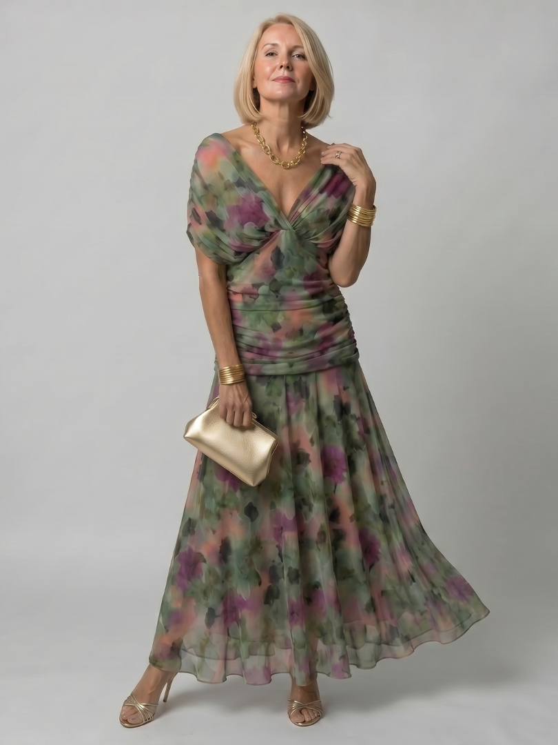 Celina - Vestido Midi Fluido Ombro a Ombro