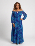 Eduarda - Vestido Longo Floral Ombro a Ombro