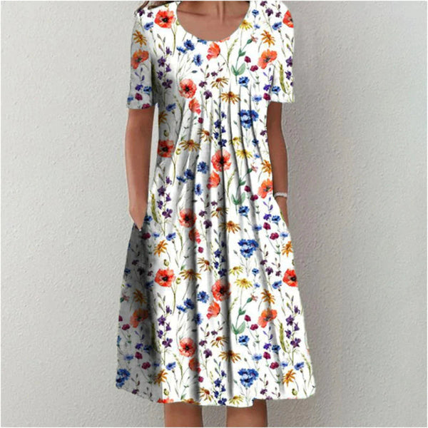 Ruby - Vestido Floral Com Pregas No Busto