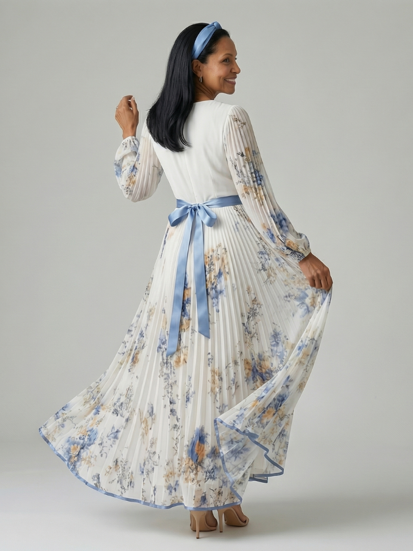 Rielle - Vestido Midi Envelope Plissado