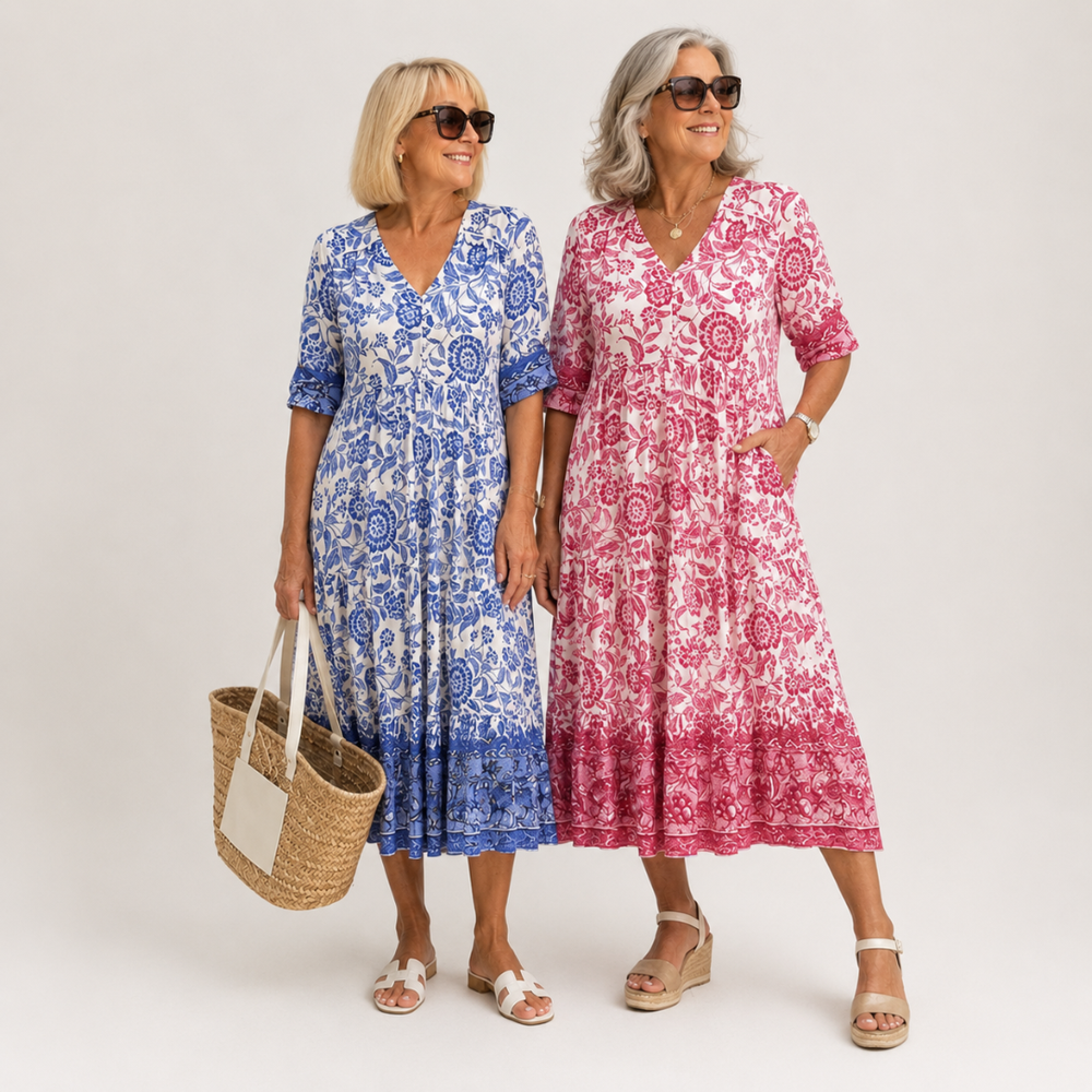 Keisha - Vestido Floral com Decote V