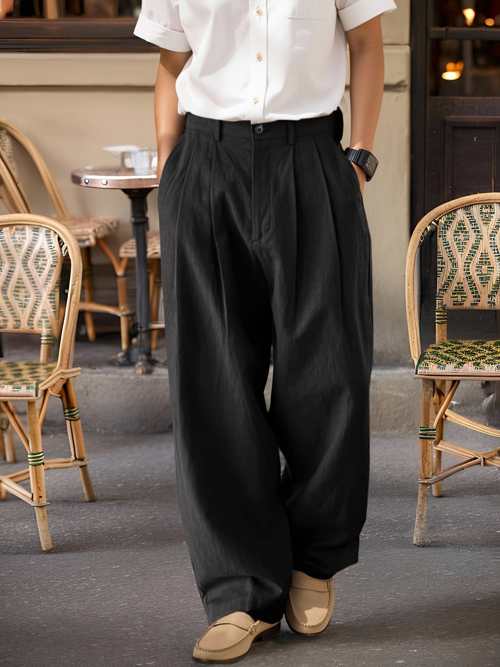 Cristóvão - Calça de Linho Masculina Alfaiataria Solta