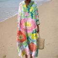 Brenda - Vestido Longo com Estampa de Flores Grandes
