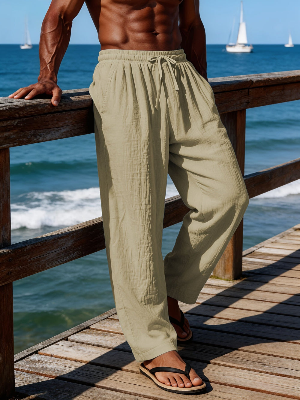 Sizenando - Calça Masculina com Cordão Solta