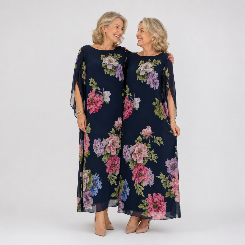 Elowen - Vestido Longo Floral Noturno