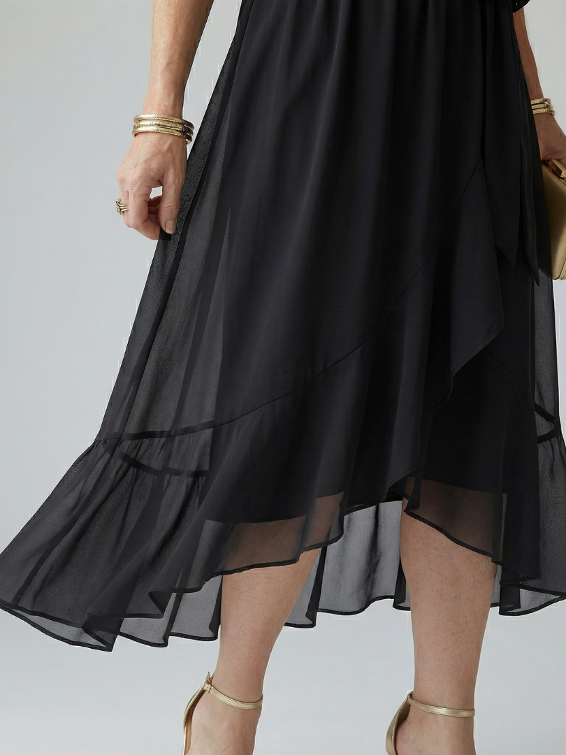 Elric - Vestido Midi Drapeado Leve