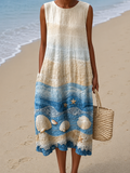 Hannah - Vestido Midi Casual Estampado Sem Mangas