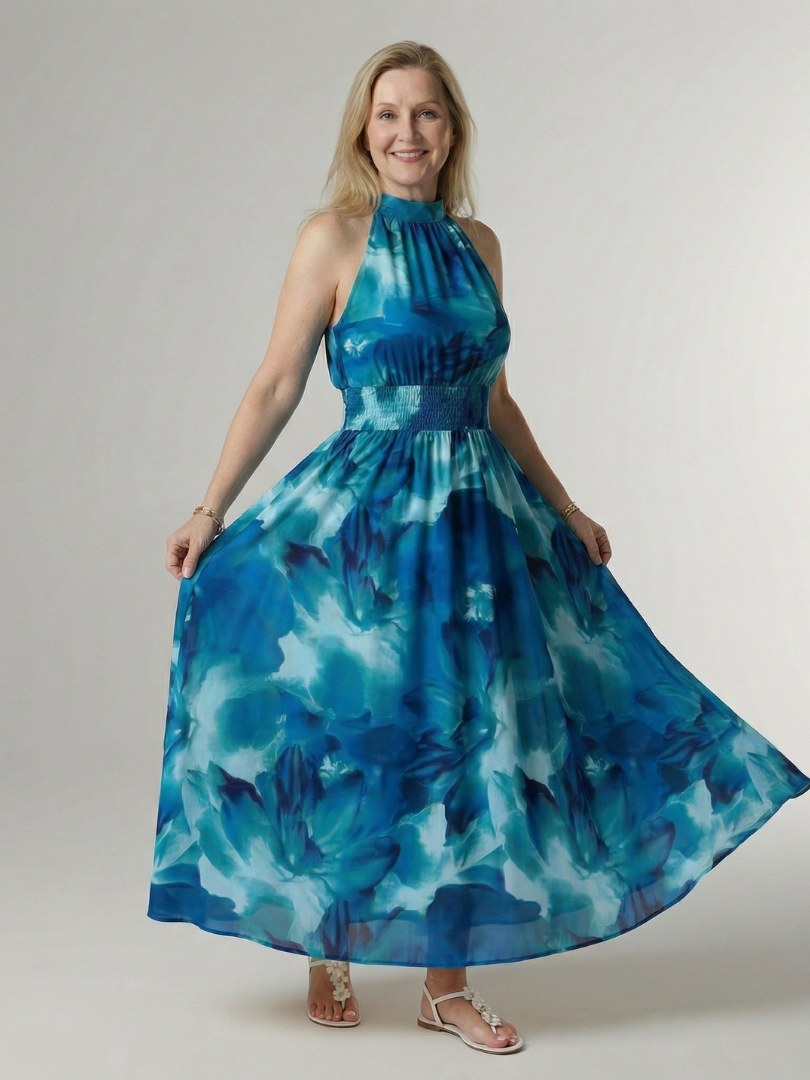 Sylin - Vestido Midi Frente Única Franzido