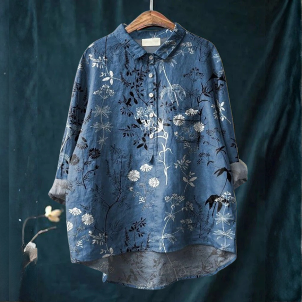 Graziela - Blusa com Estampa Botânica de Flores do Campo