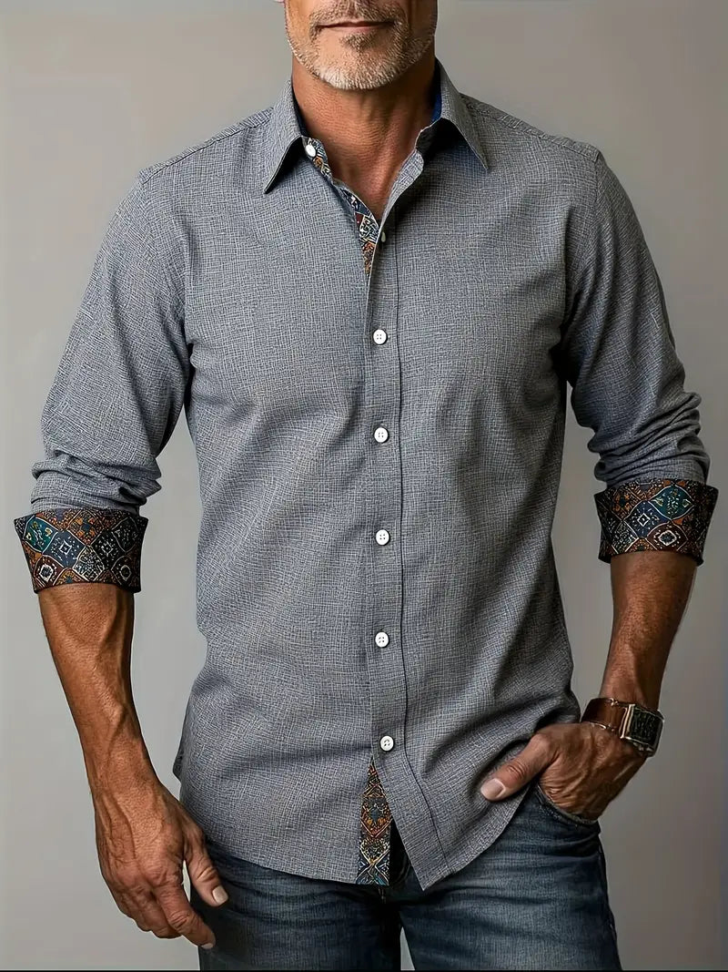 Ivanor - Camisa Masculina com Botões Alfaiataria