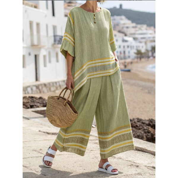 Edileuza - Conjunto Feminino Listrado Leve