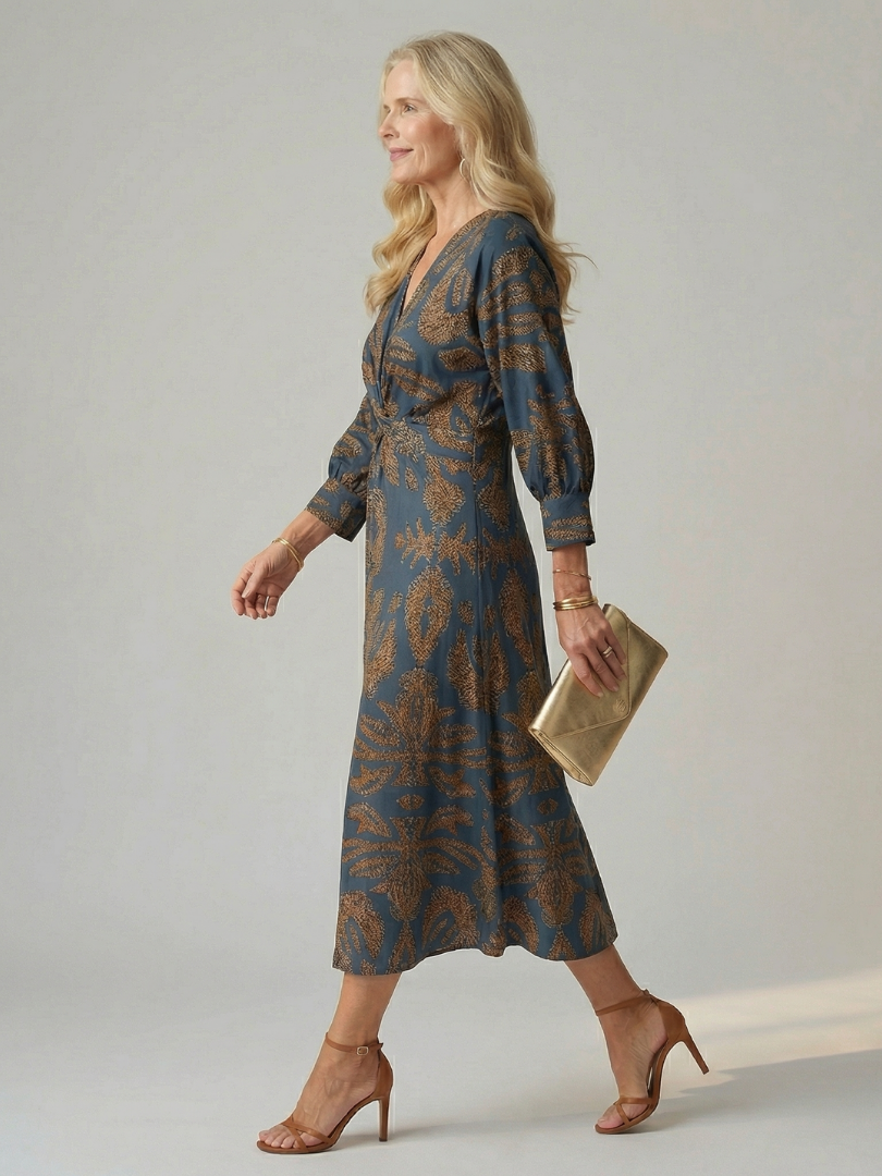 Rafaela - Vestido Midi Envelope Natural