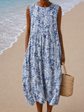Ava - Vestido Midi Soltinho Sem Mangas