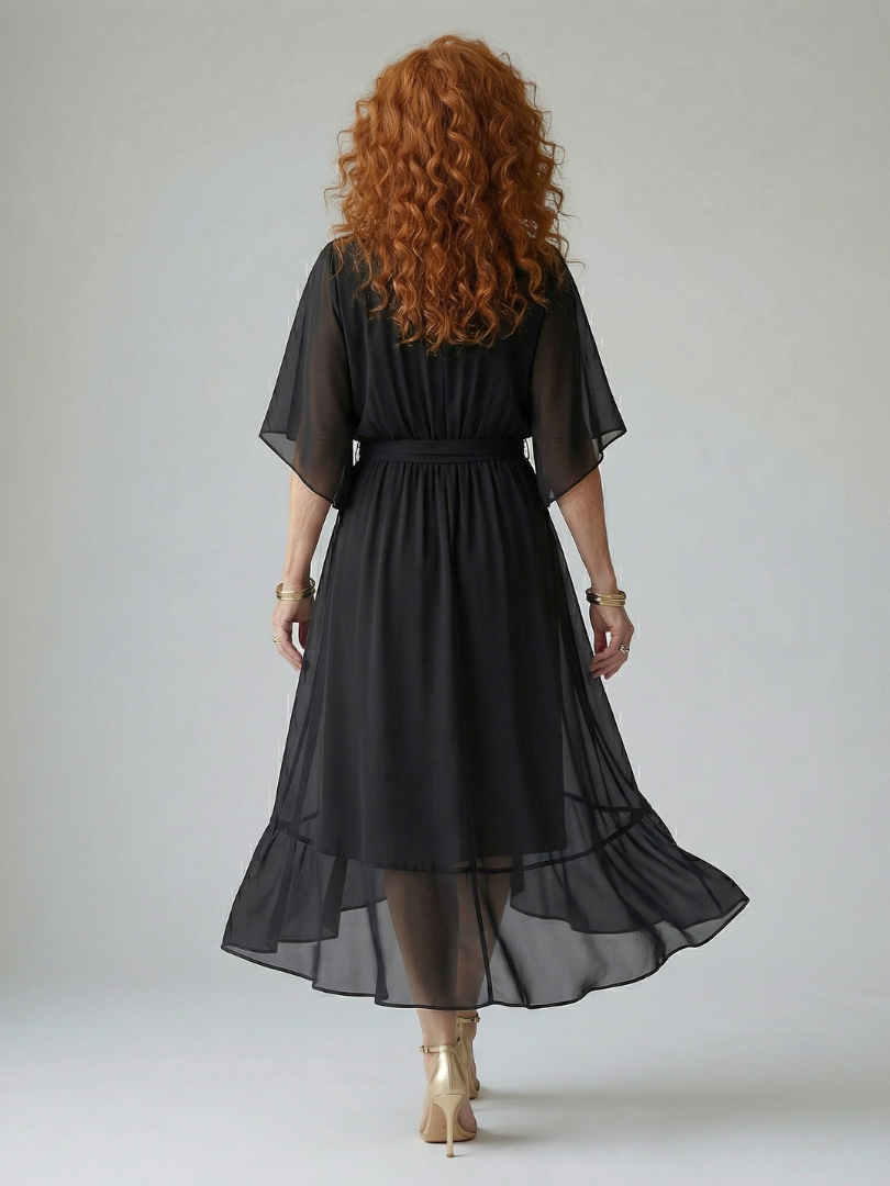 Elric - Vestido Midi Drapeado Leve