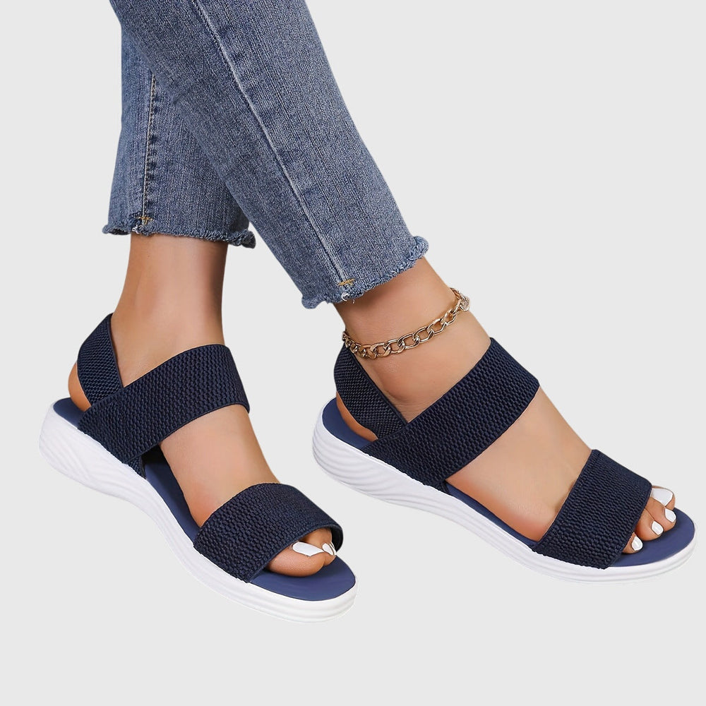 Emila - Sandália Flatform com Faixas Elásticas e Tira Traseira