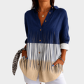 Marina - Blusa em Blocos com Listras Verticais e Botões