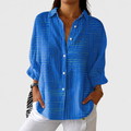 Priscila - Blusa com Listras em Blocos e Bolso no Peito