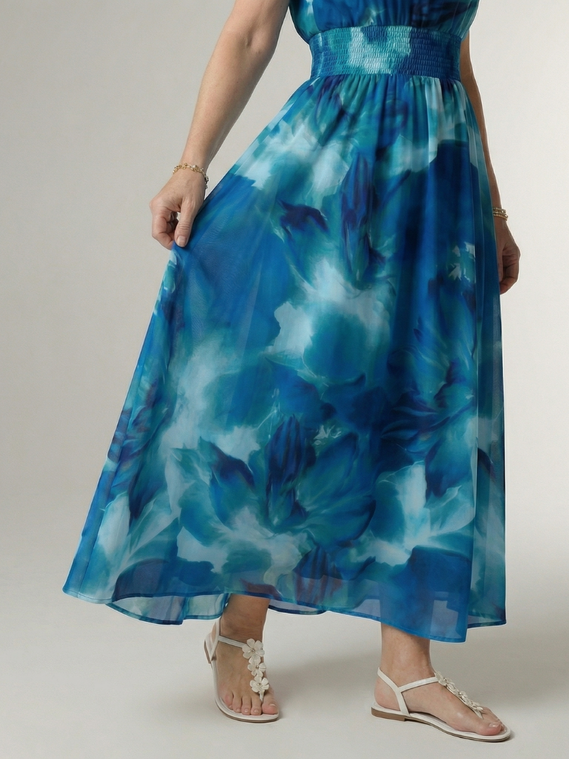 Sylin - Vestido Midi Frente Única Franzido