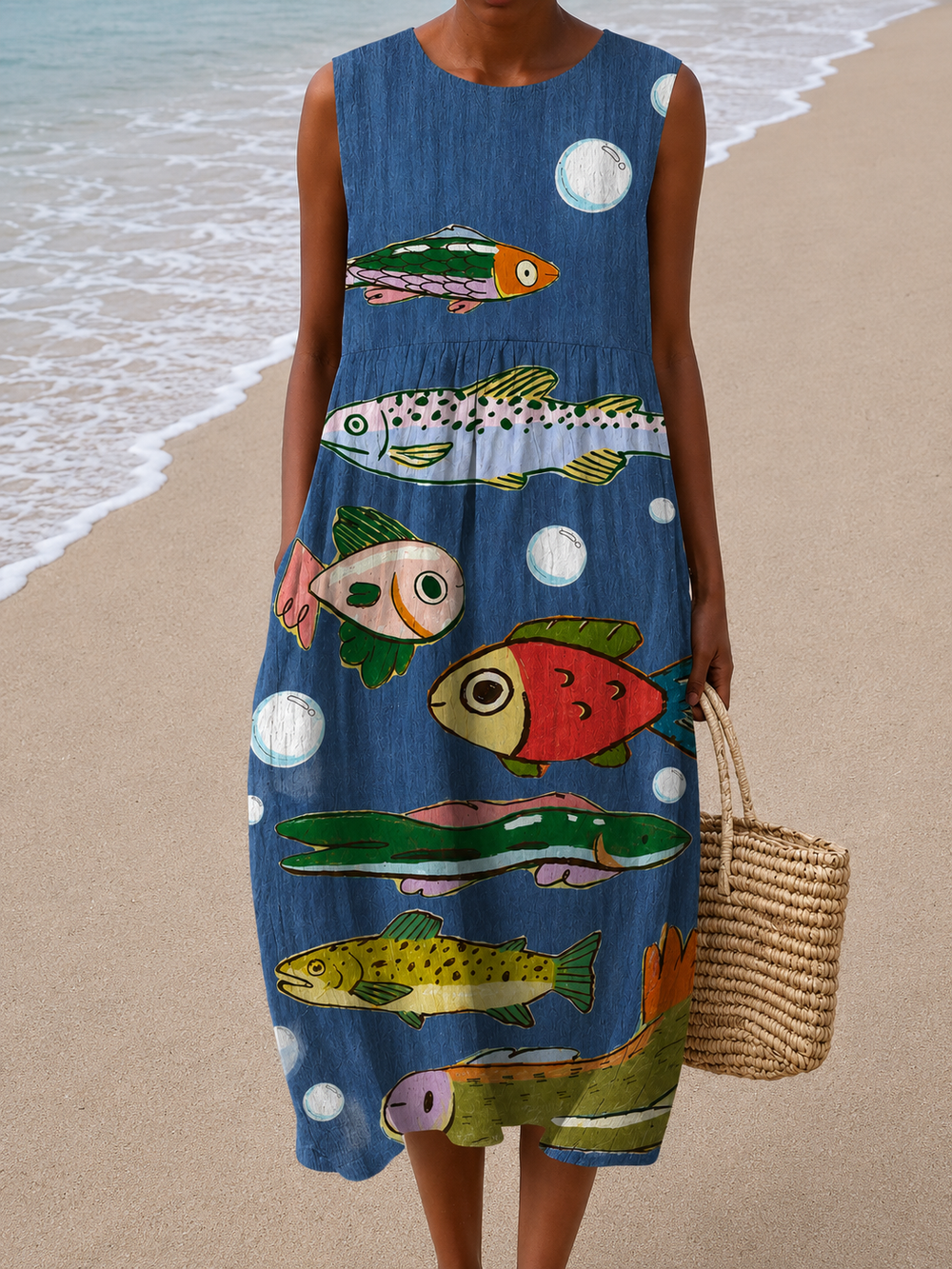 Mia - Vestido Midi Soltinho Sem Mangas