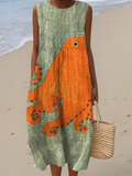 Tess - Vestido Midi Estampa Oceano