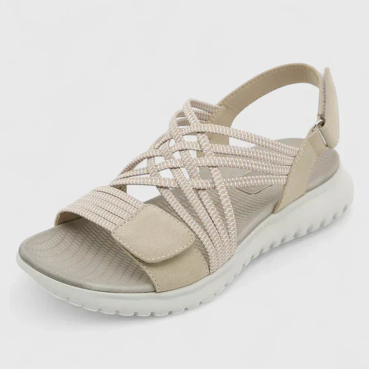 Arvienne - Sandália de Cordões Elásticos Trançados com Velcro