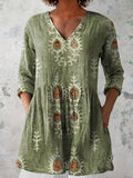 Elise - Blusa Alongada Decote V Estampa de Arabescos