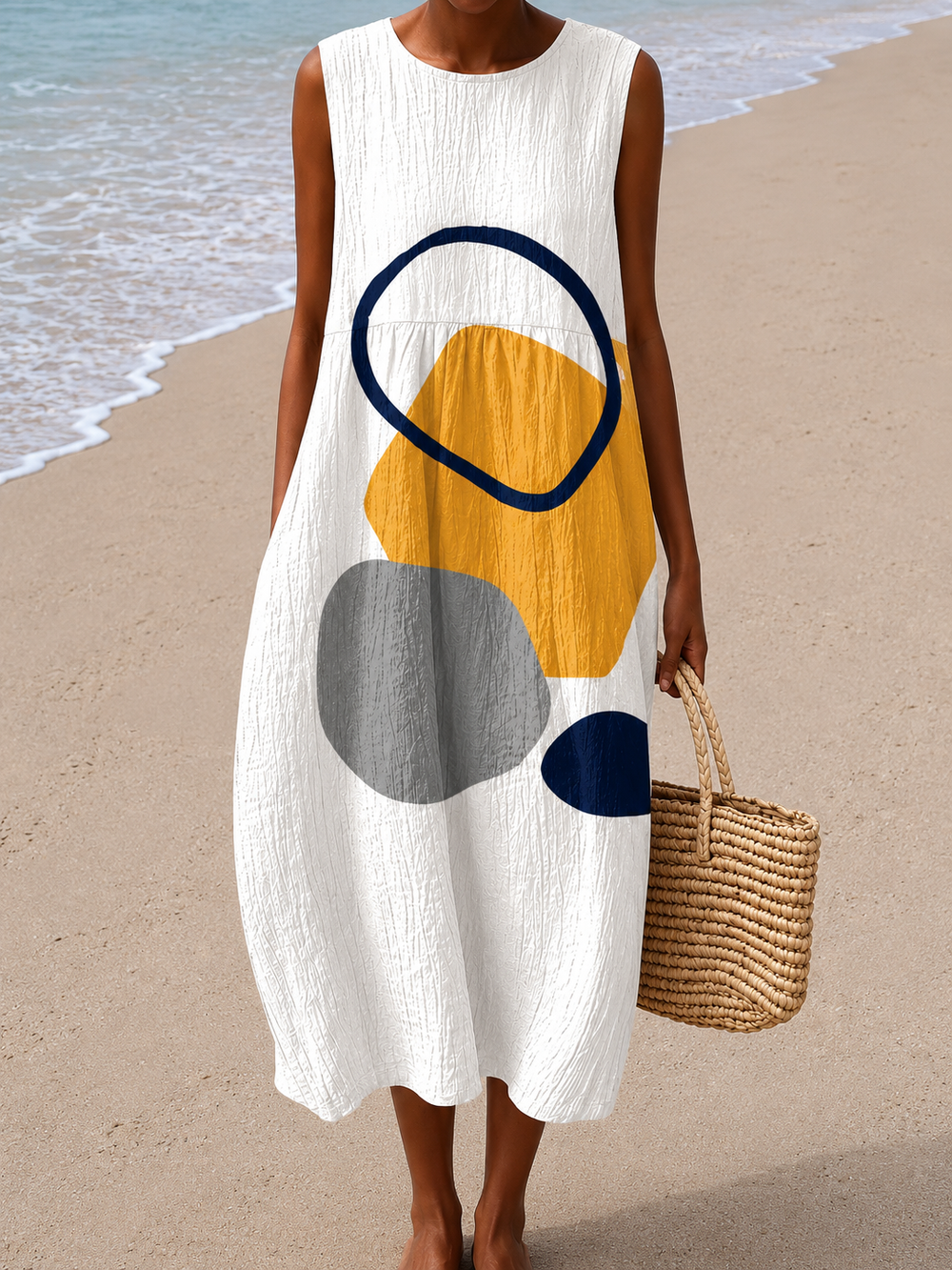 Harper - Vestido Midi Soltinho Sem Mangas
