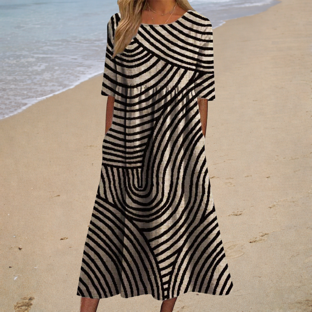 Amanda - Vestido Midi com Estampa de Botões de Flor