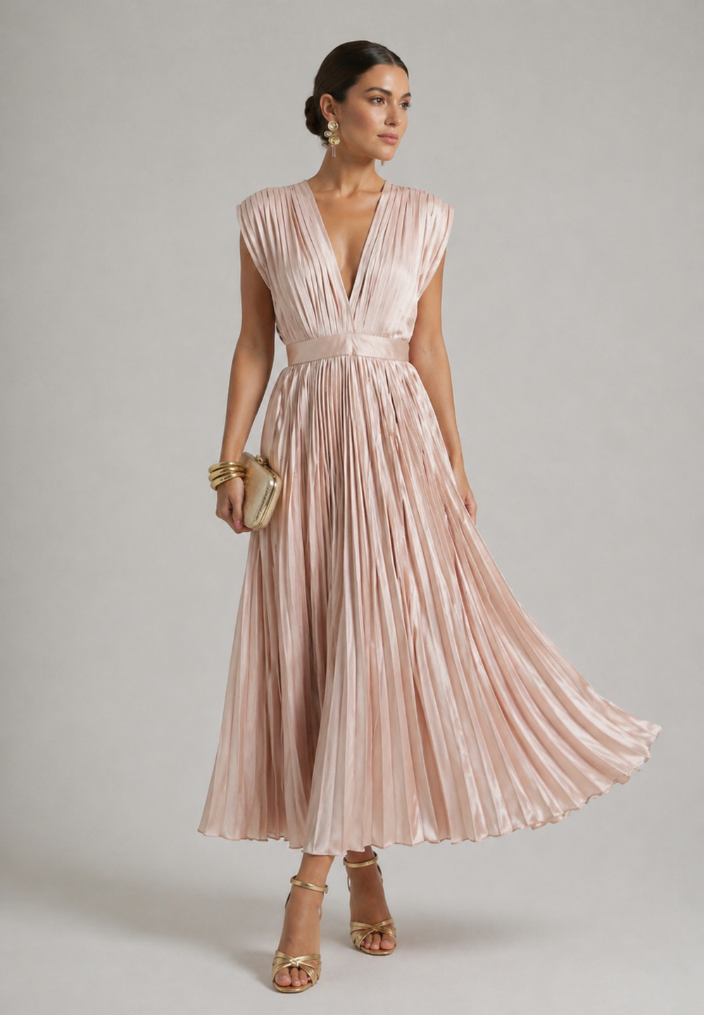 Giselle - Vestido Midi Plissado Atemporal