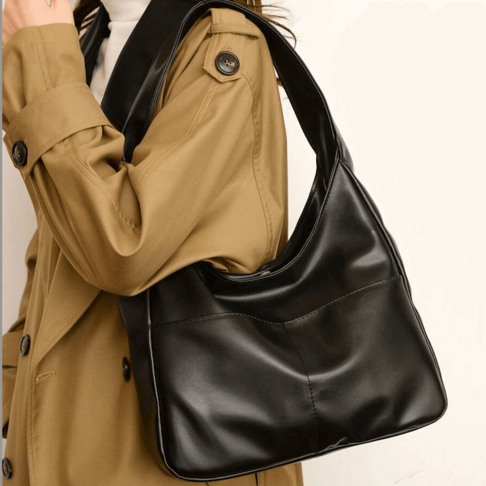 Natália - Bolsa de Ombro Hobo com Bolso Frontal